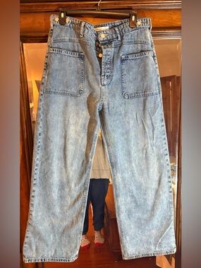 Women’s Altard State Wide-Leg Light Blue button fly Denim Jeans size 31